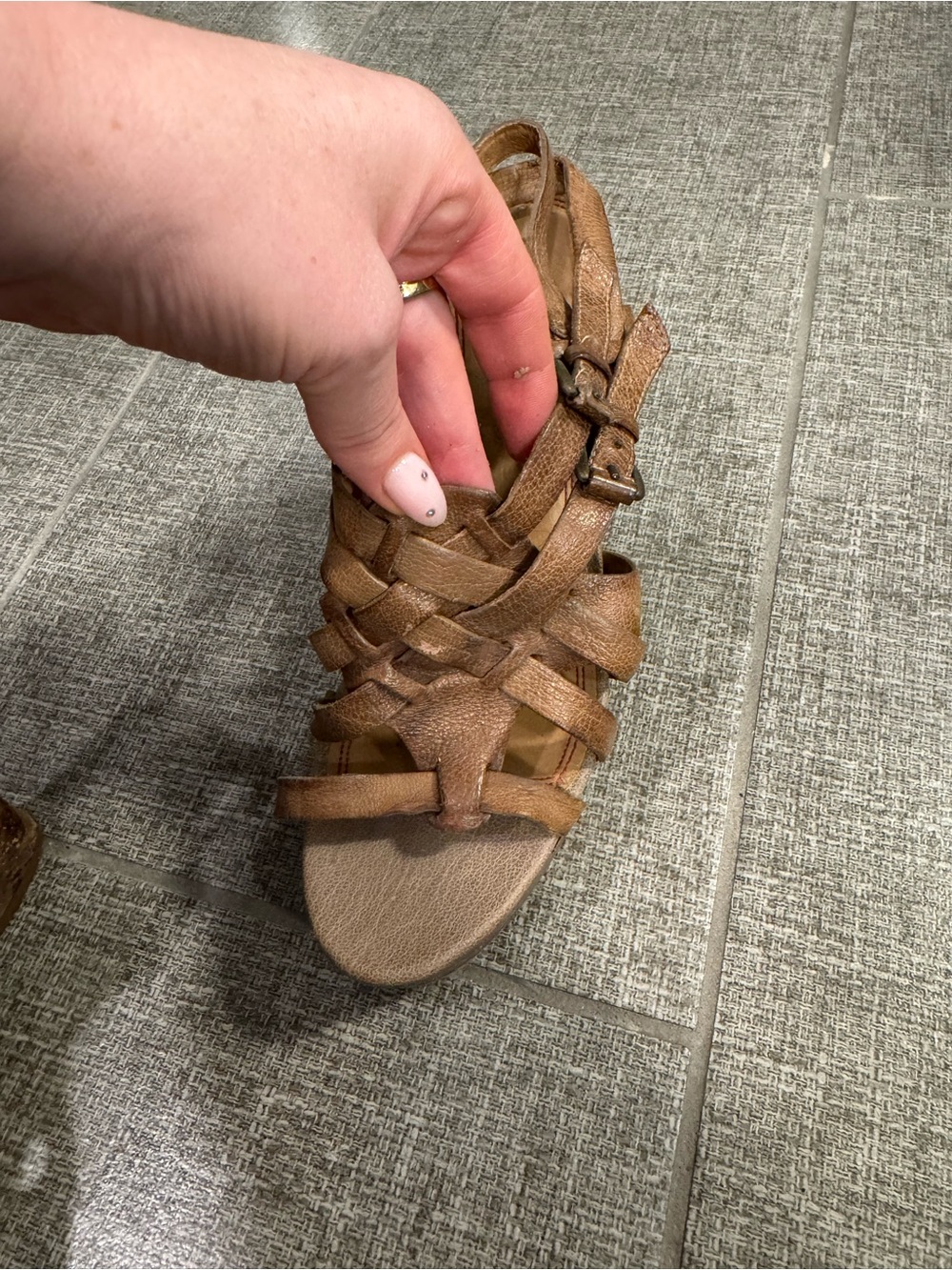 Miss Sixty Braided Strappy Sandal - Brown